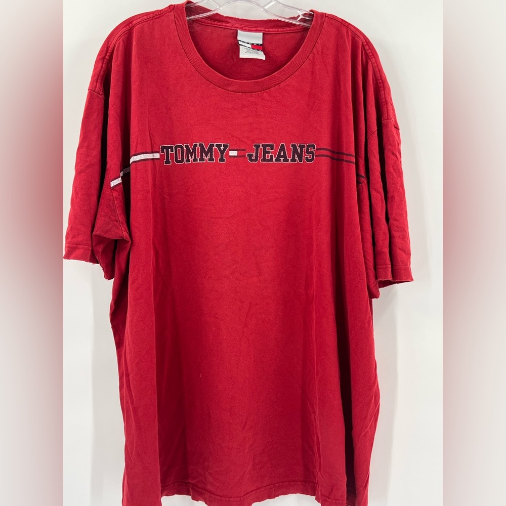 VINTAGE Tommy Hilfiger Red Men's Shirt XXL
